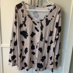 Khaki & black Leopard V- Neck tunic